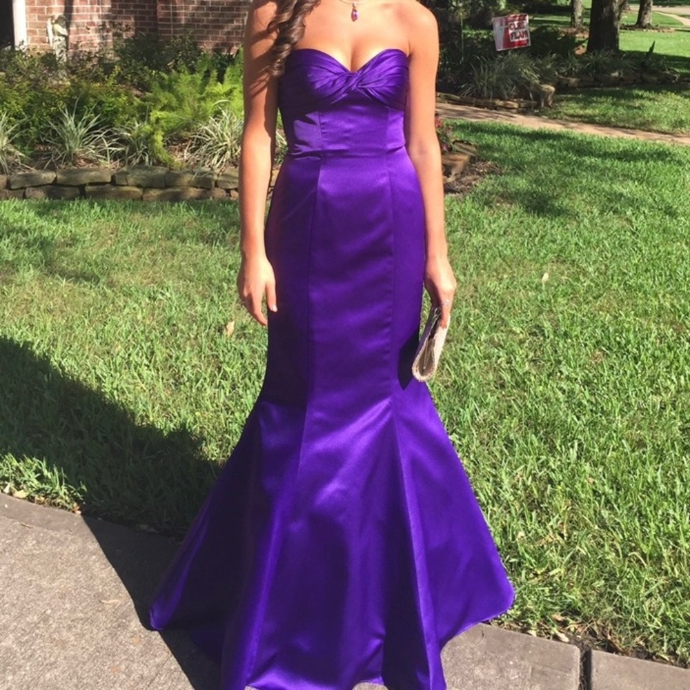 Royal Purple Sherri Hill Strapless Gown